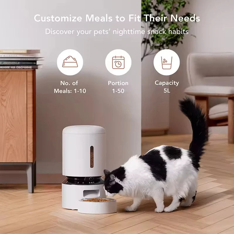 Customize meals: 1-10 meals a day, portions 1-50, 5L capacity